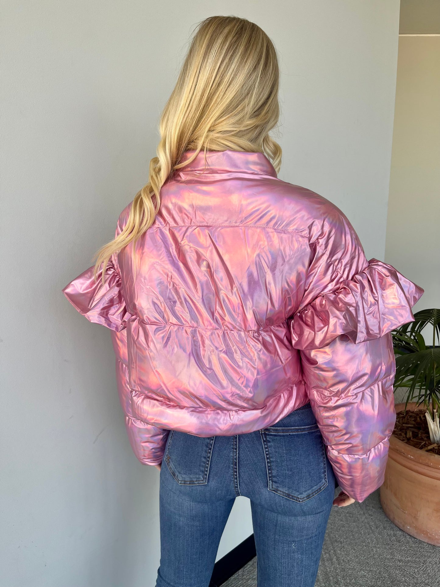 CC Rose Metallic Puffer Jacket