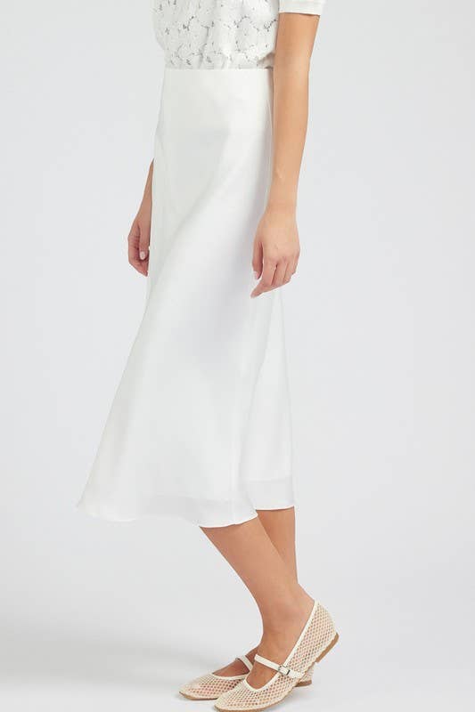Satin Bias Midi Skirt