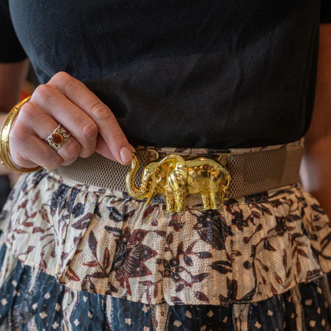 Taupe Interchangeable Stretch Belt Band - Flexible & Stylish