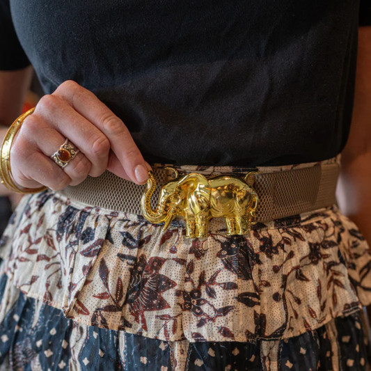 Taupe Interchangeable Stretch Belt Band - Flexible & Stylish