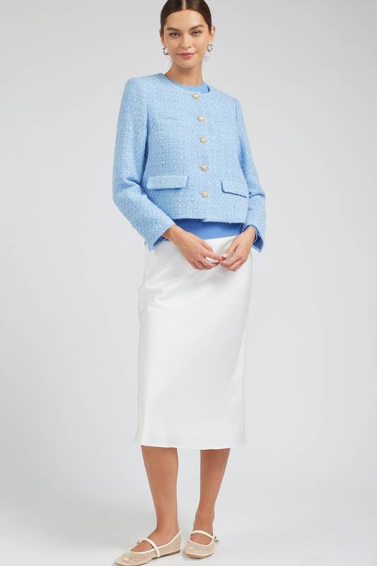 Satin Bias Midi Skirt