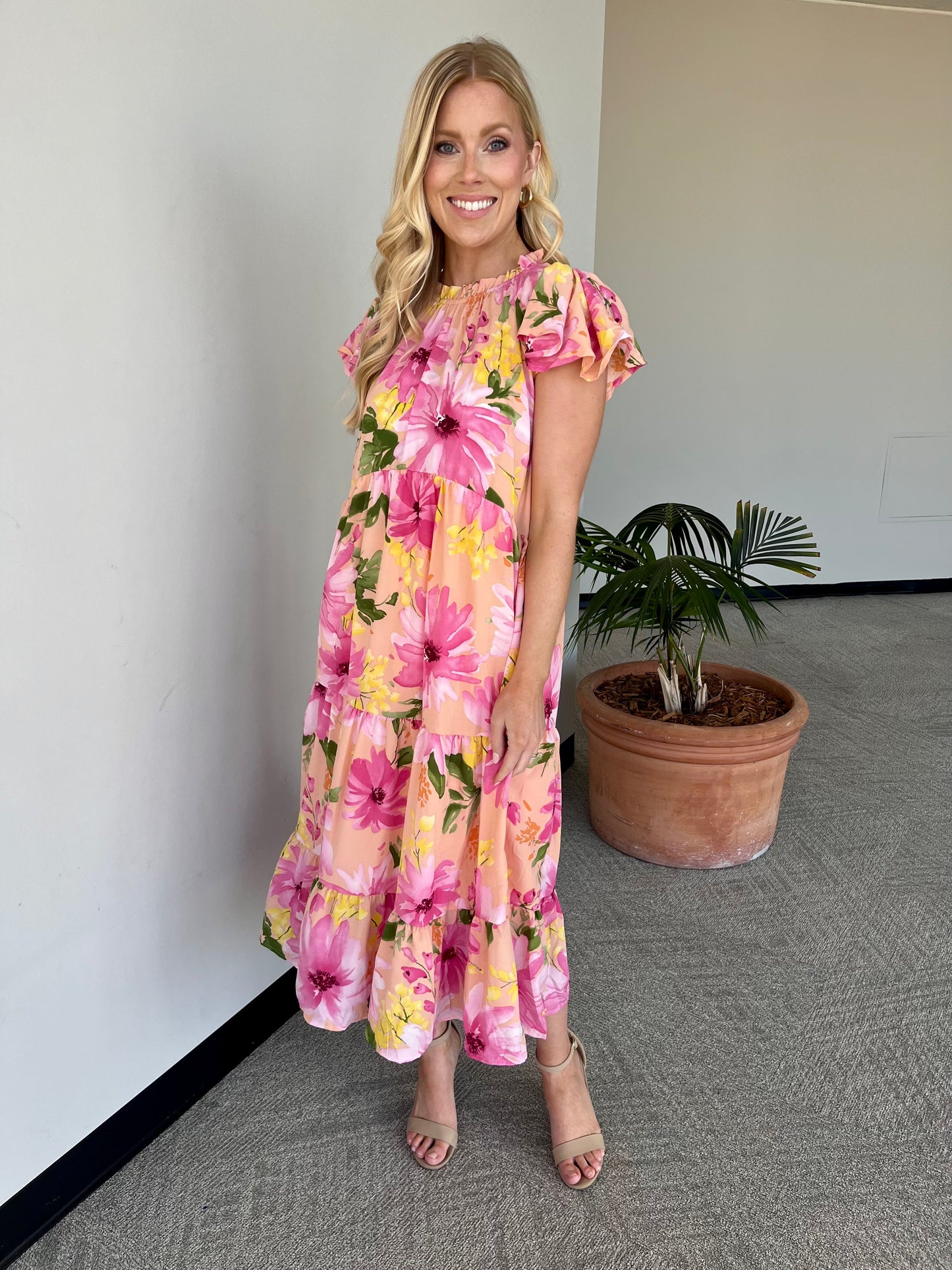 CC Floral Pink Maxi Dress