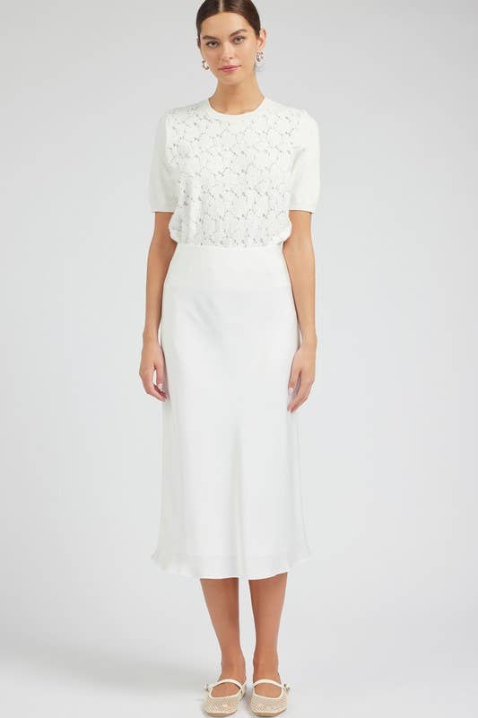 Satin Bias Midi Skirt