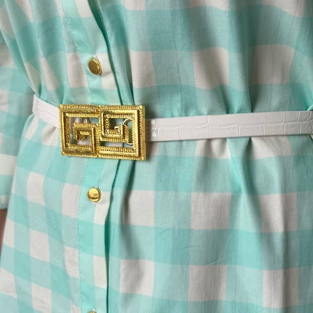 Gold Original Greek Key Belt Buckle