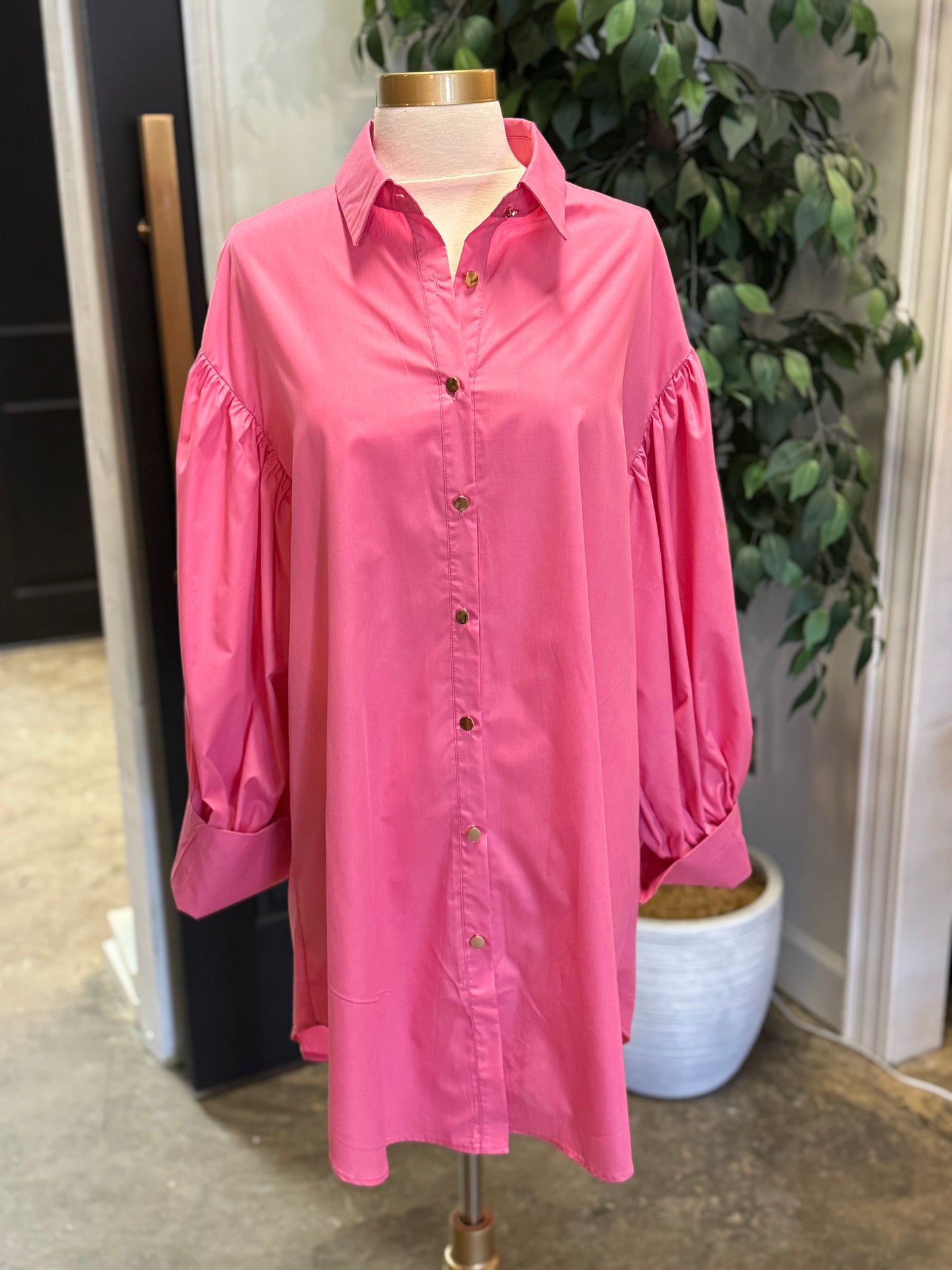 BALLON BUTTON DOWN TUNIC