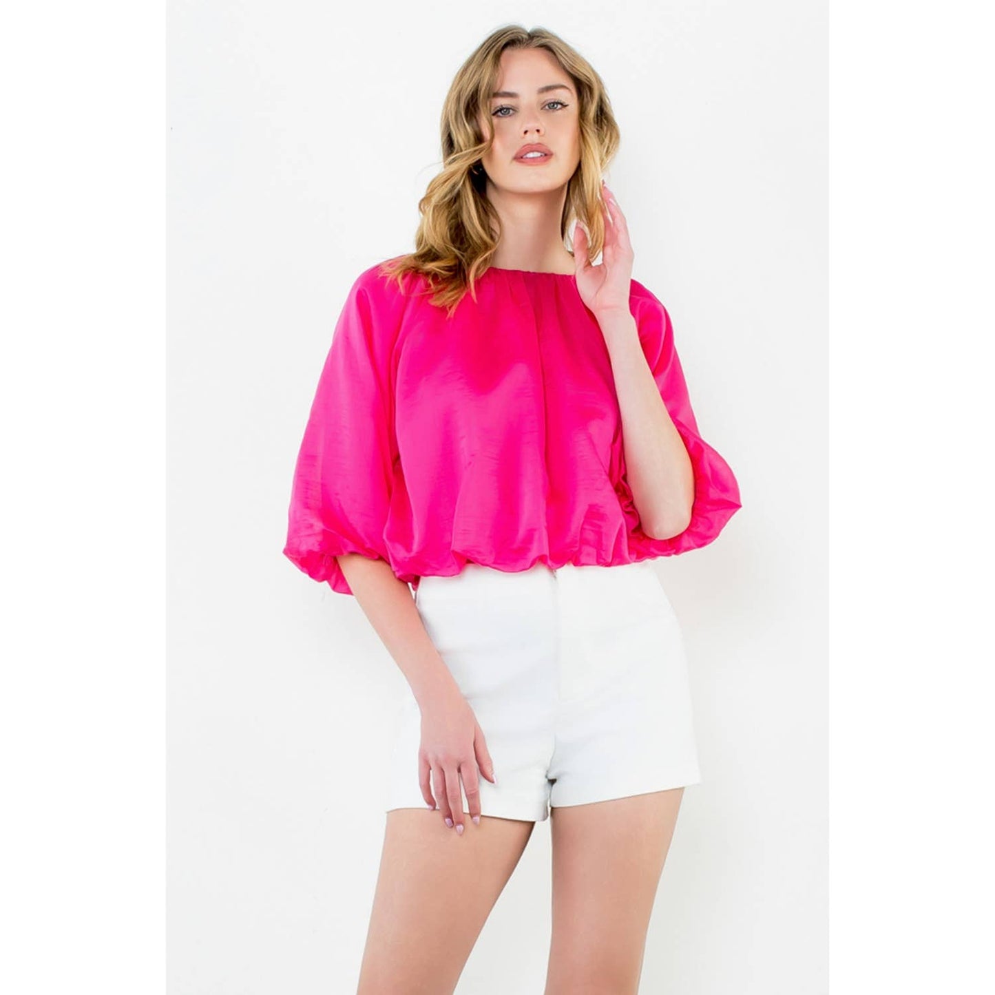 Puff Sleeve Flowy Blouse