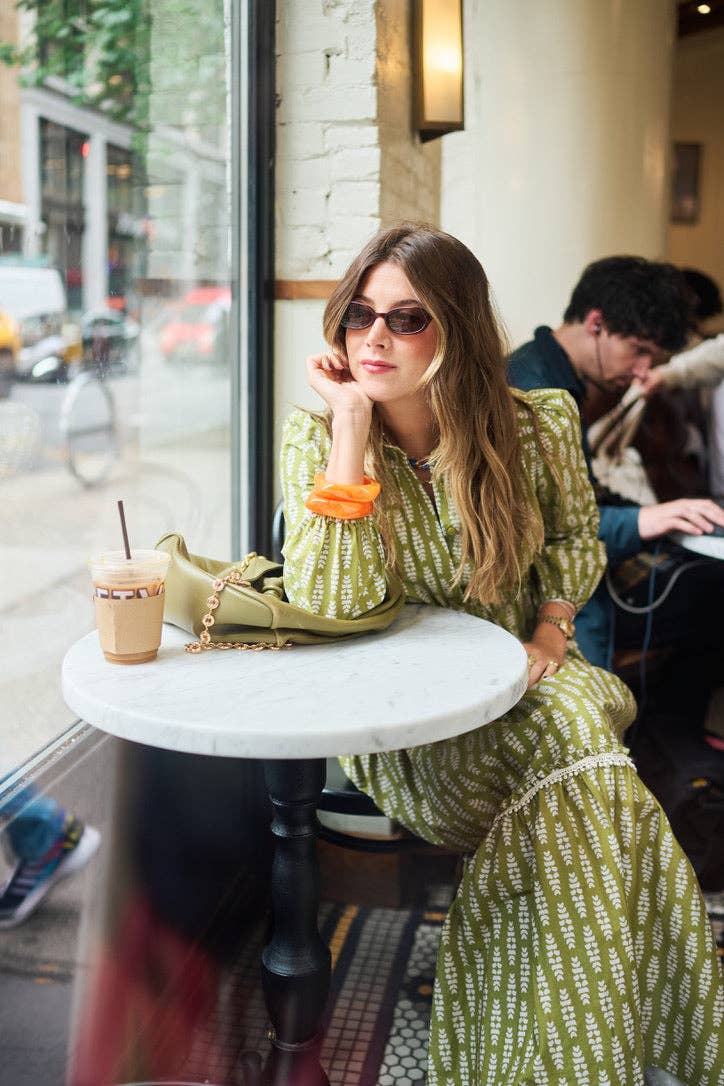 Banyan Long Sleeve Dress - Green Leaf