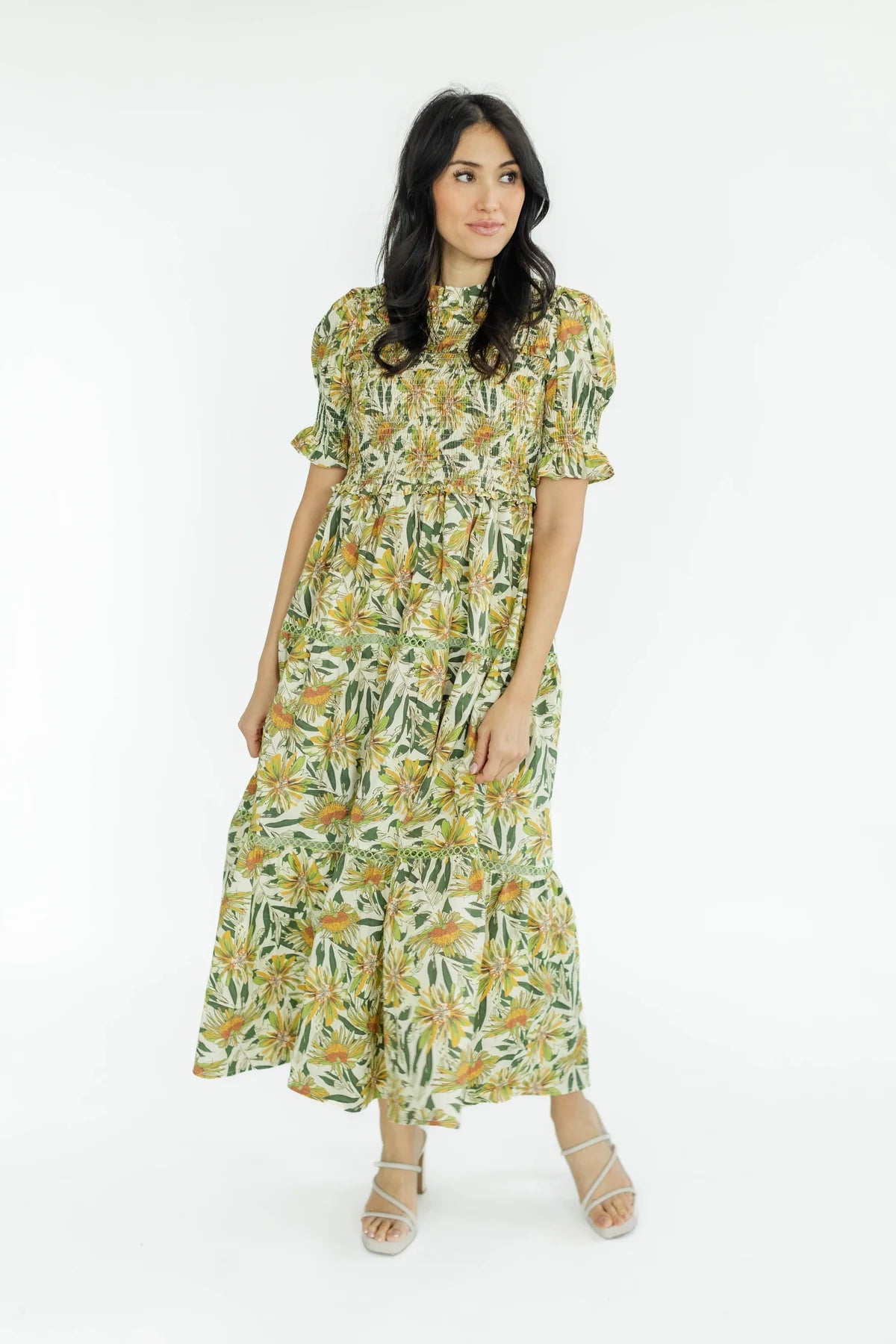 Lea Dusted Olive Maxi Dress