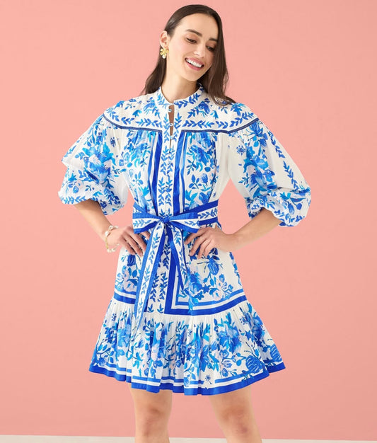 White Augusta Floral Lori-Anne Dress