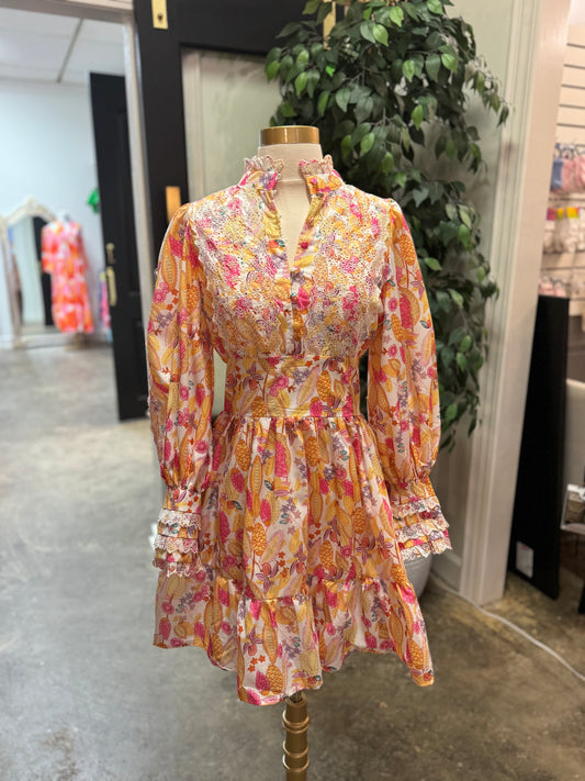 YELLOW FLORAL BEULAH DRESS