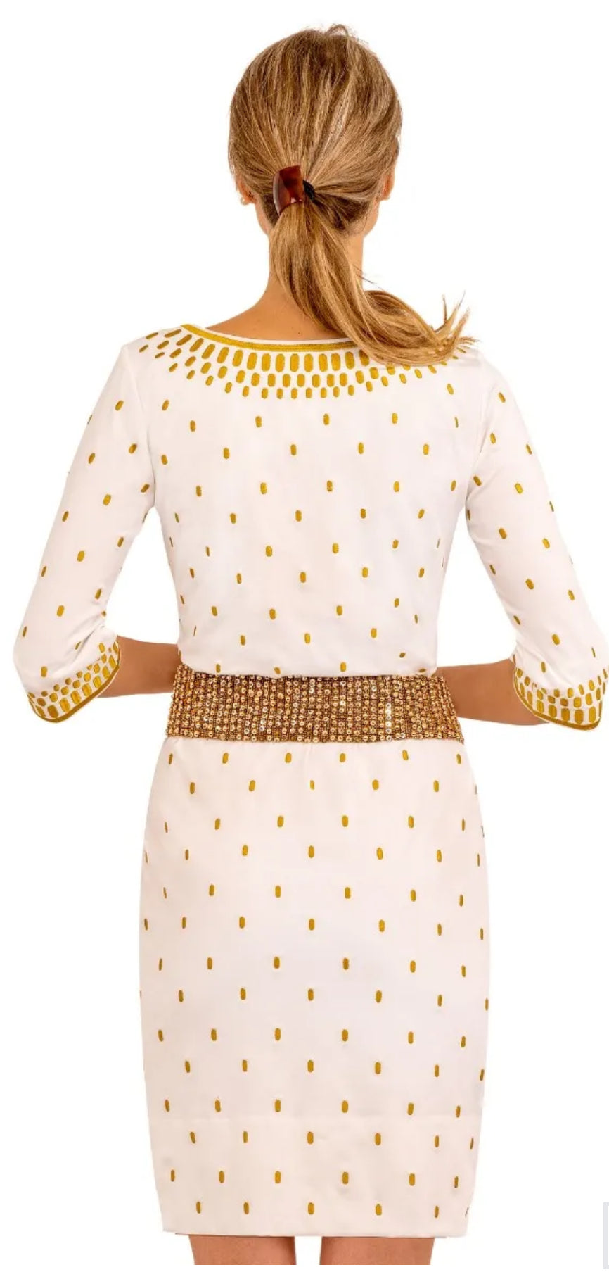 WHITE & GOLD ROCKET GIRL DRESS JDEBRG