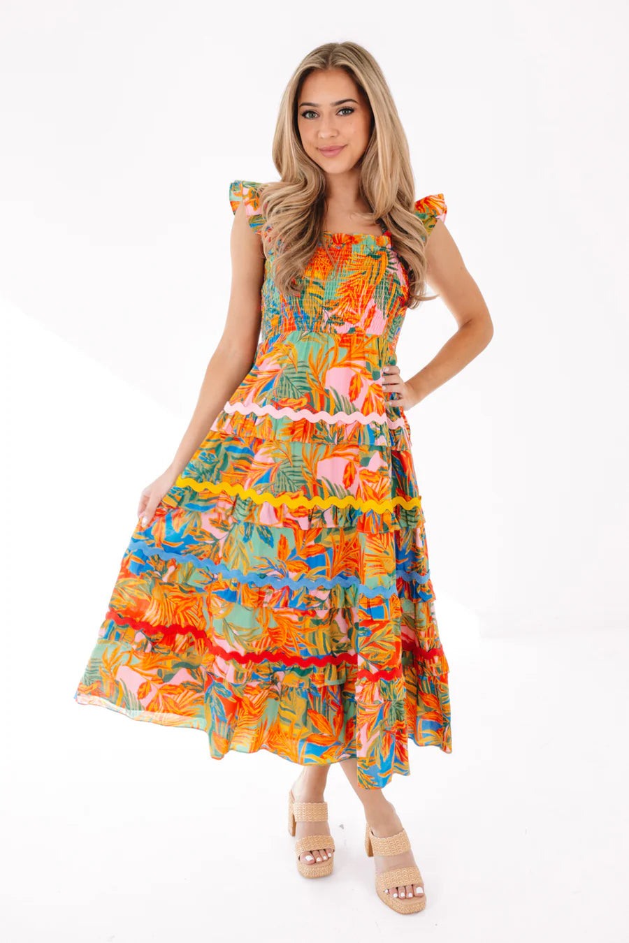 Paloma Tiered Ric Rac Midi