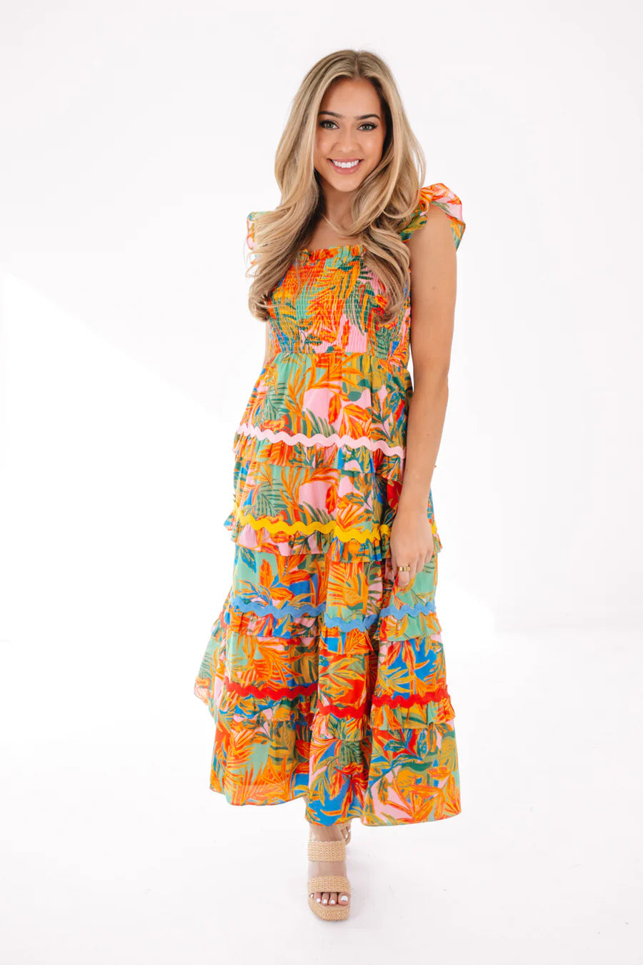 Paloma Tiered Ric Rac Midi