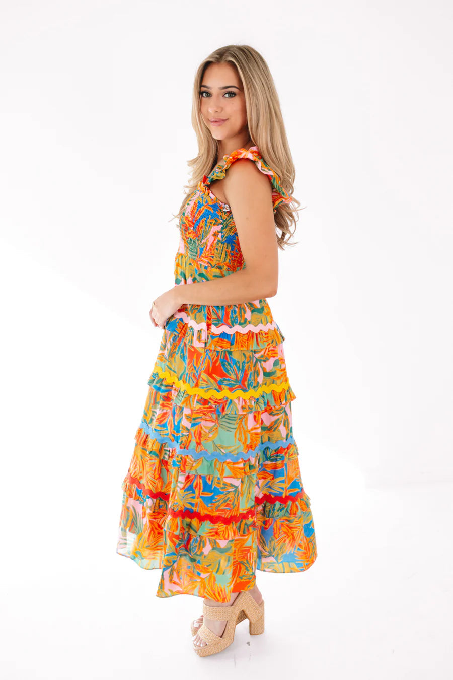 Paloma Tiered Ric Rac Midi