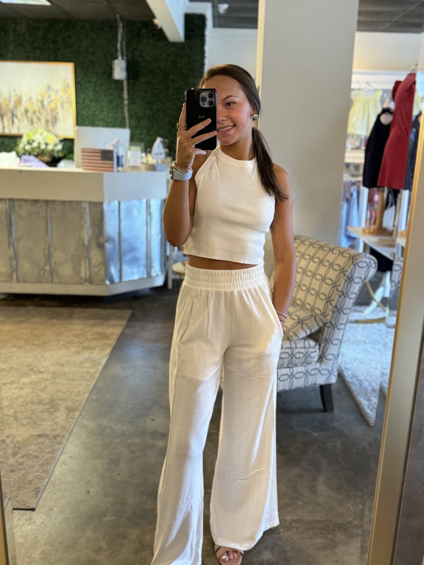 Halter Neck Crop Top and Pants Sets