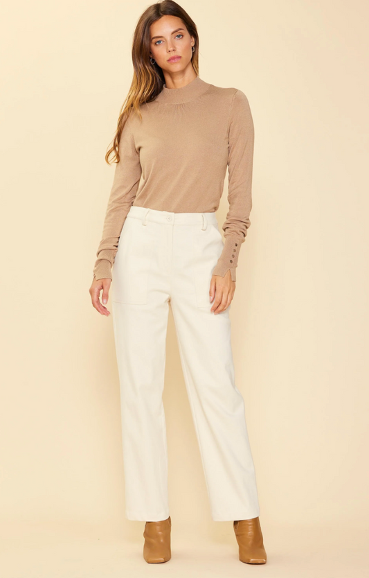 Cotton Twill Cropped Pants