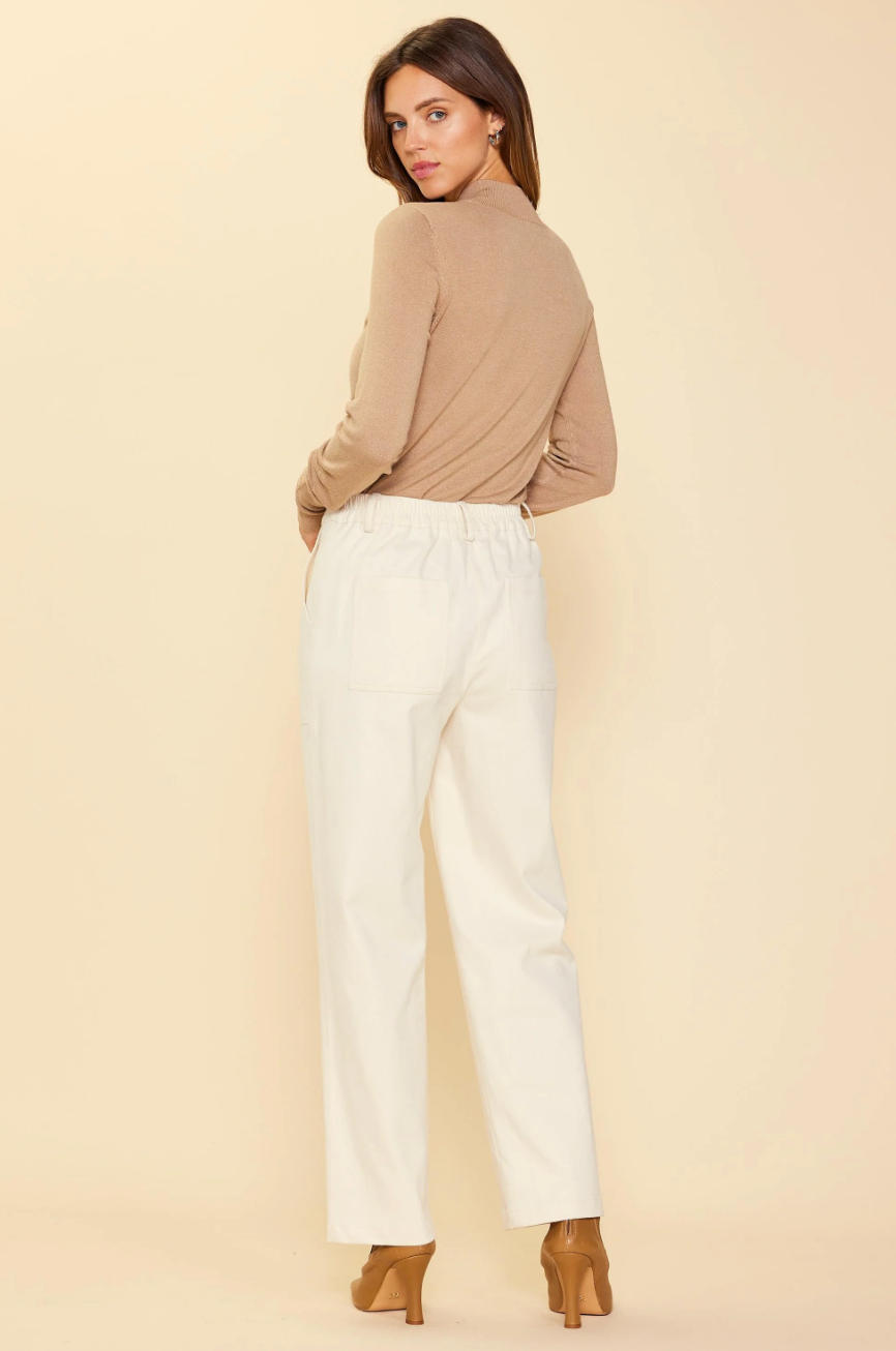 Cotton Twill Cropped Pants