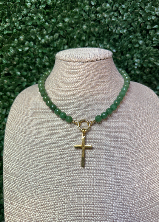 Green Cross Necklace