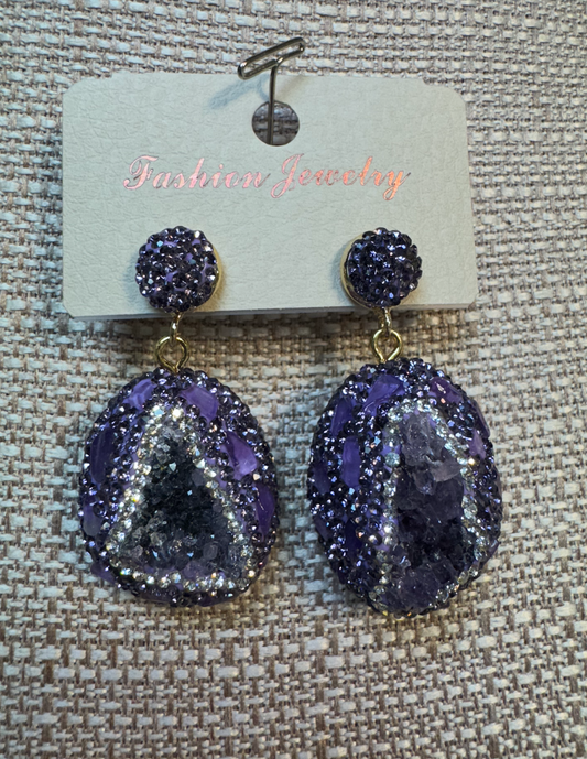 Purple Geo Earrings