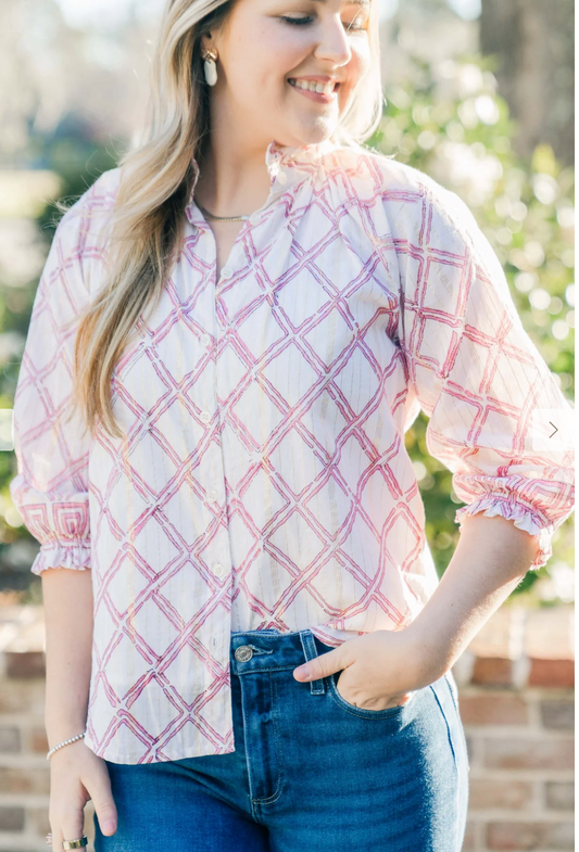 The Sage Blouse | Pink Prism