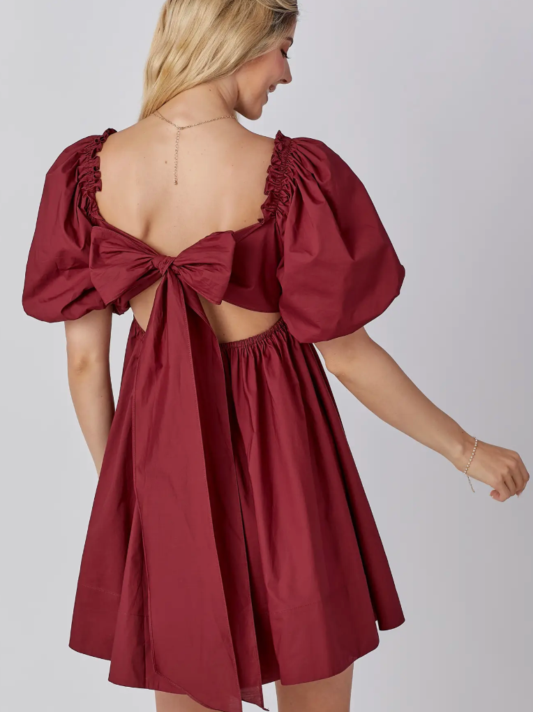 Game Day Bow Back Mini Dress