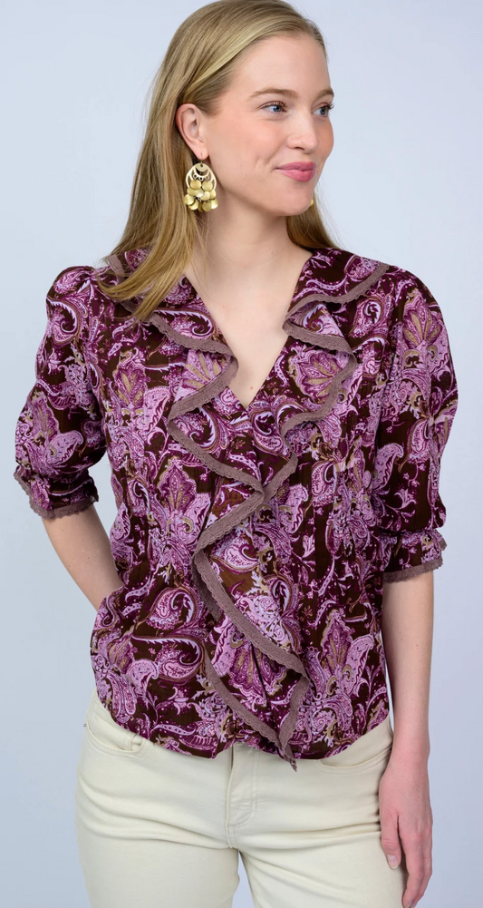 Ivy Jane Paisley Ruffle Blouse