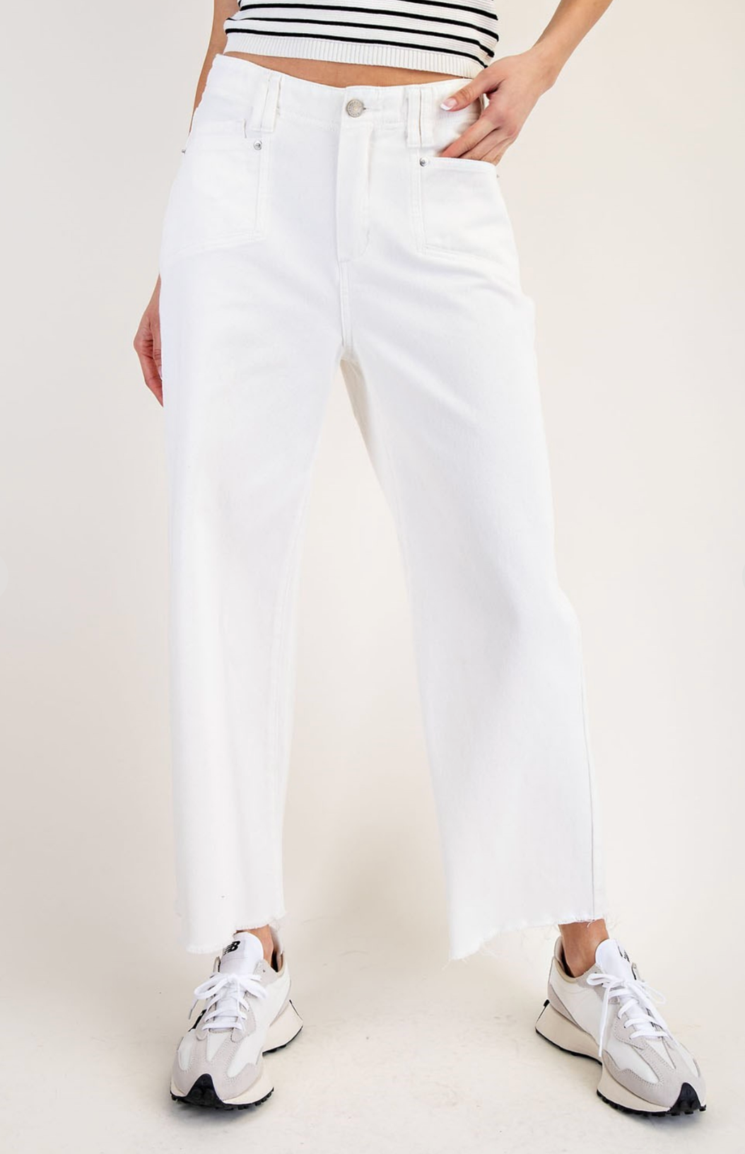 Raw Hem Straight Leg Pant