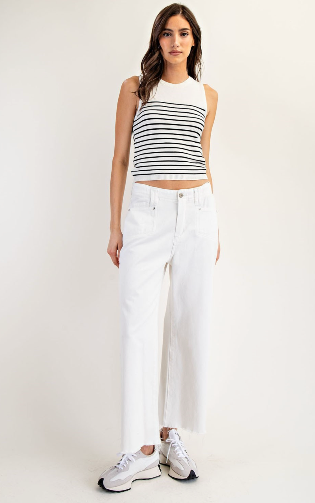 Raw Hem Straight Leg Pant