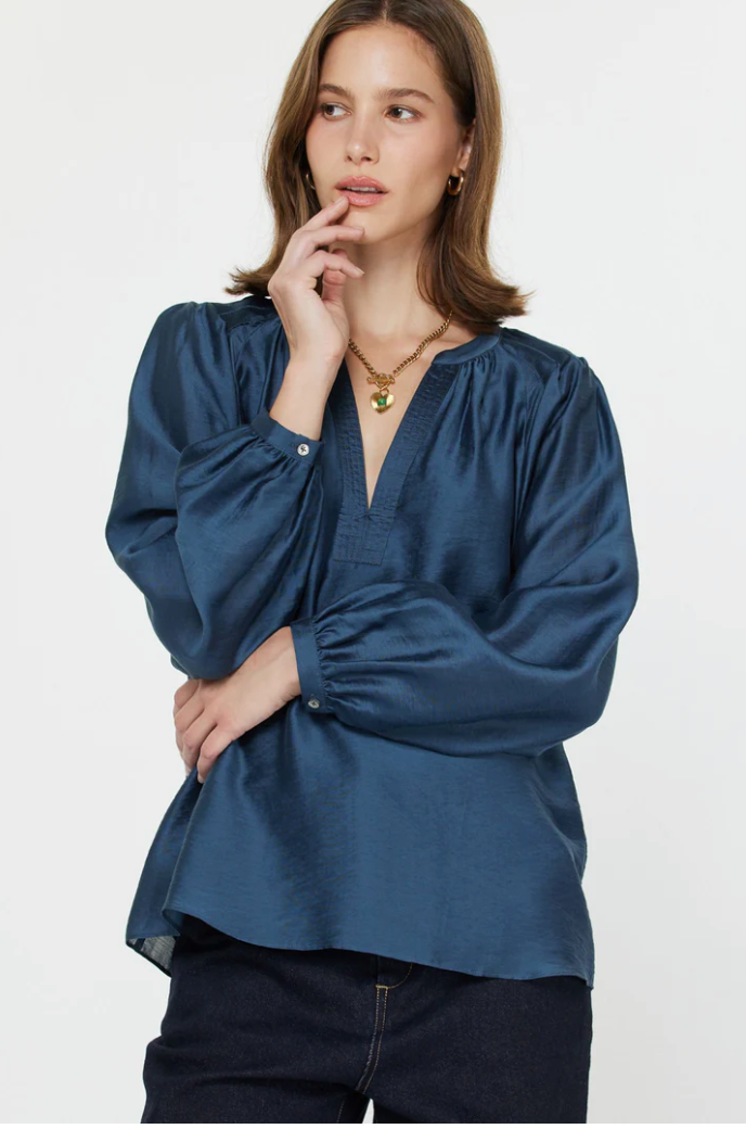 Stacy Long Sleeve Blouse | Sapphire Blue