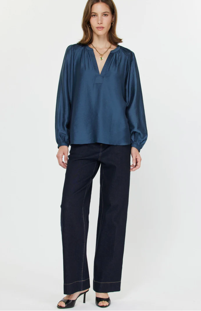 Stacy Long Sleeve Blouse | Sapphire Blue
