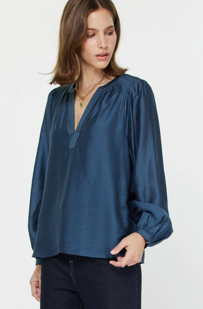 Stacy Long Sleeve Blouse | Sapphire Blue