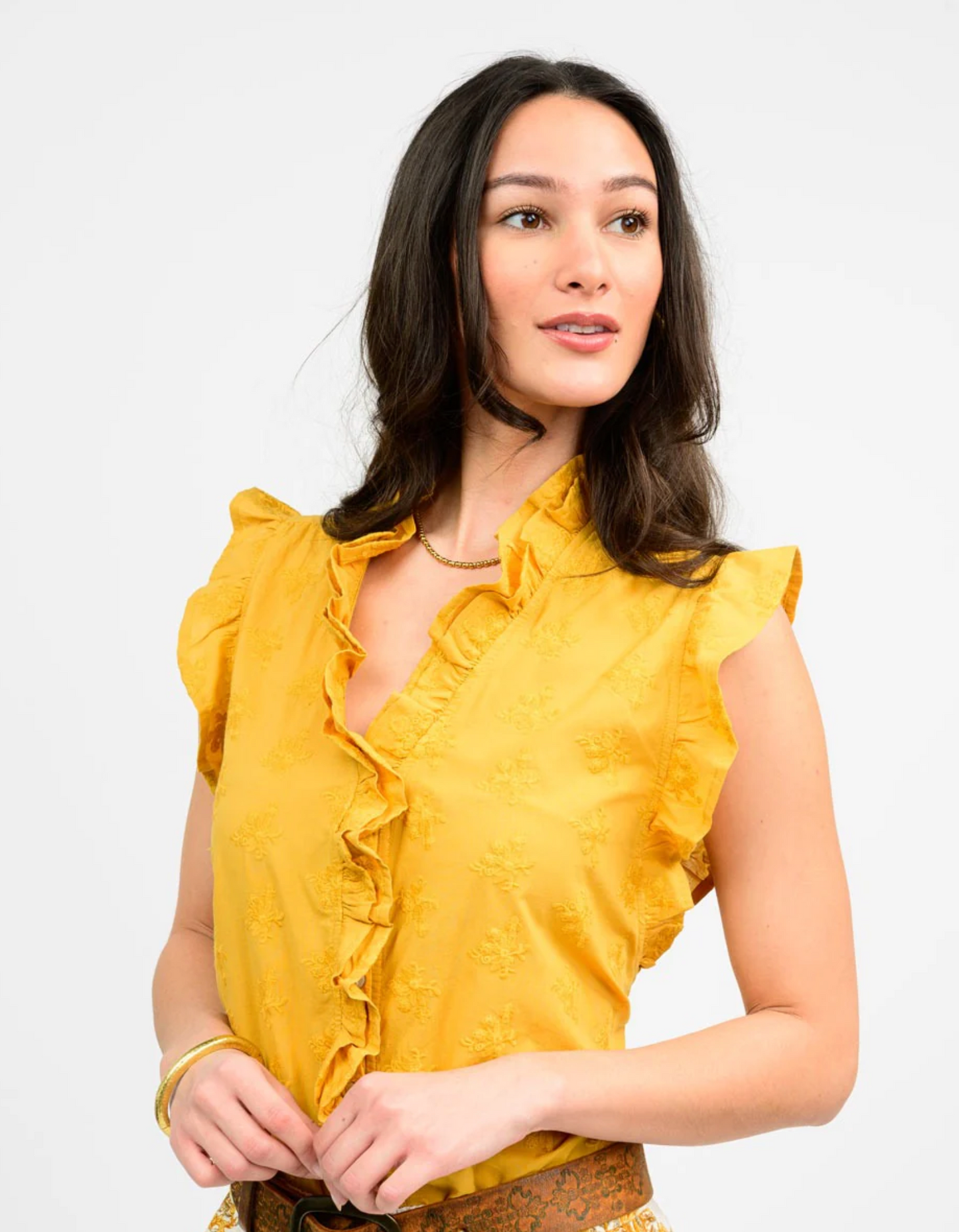 Eyelet Ruffled Top