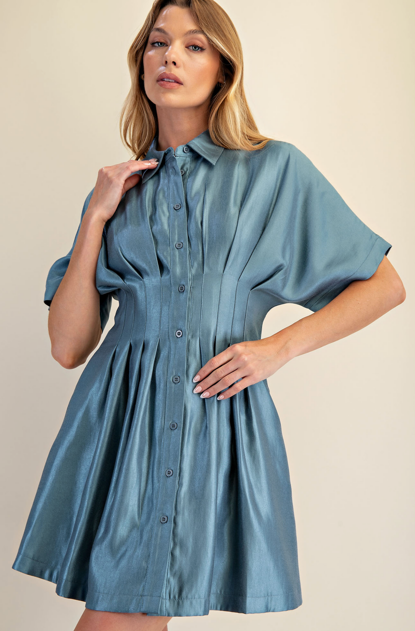 Annie Pleated Mini Dress