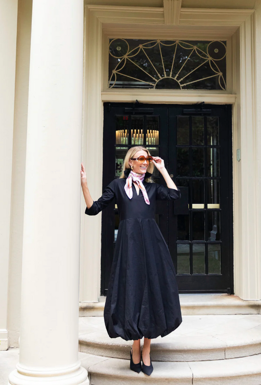 Uptown Bubble Dress Black Long