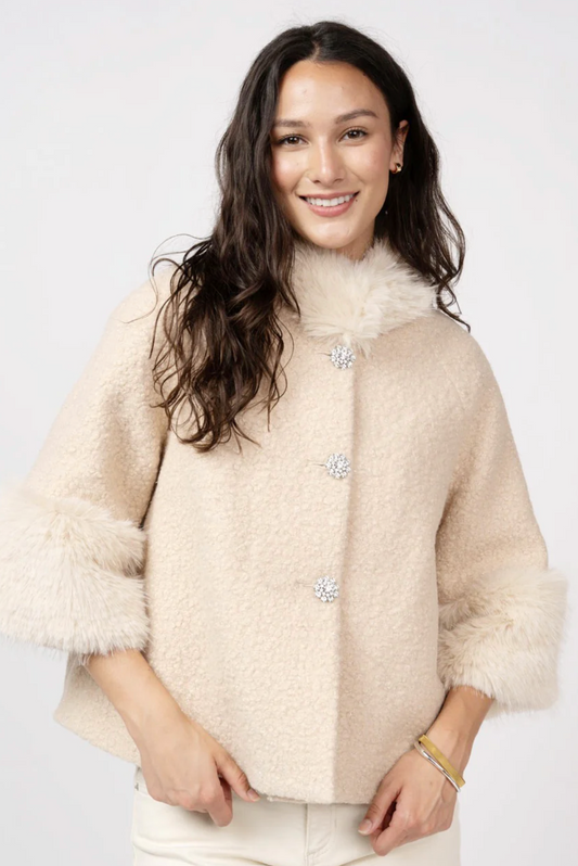 Boucle Fur Trim Jacket