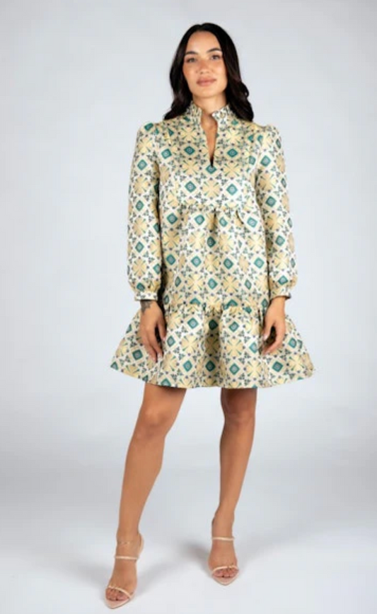 Claire Dress |Tile Jacquard