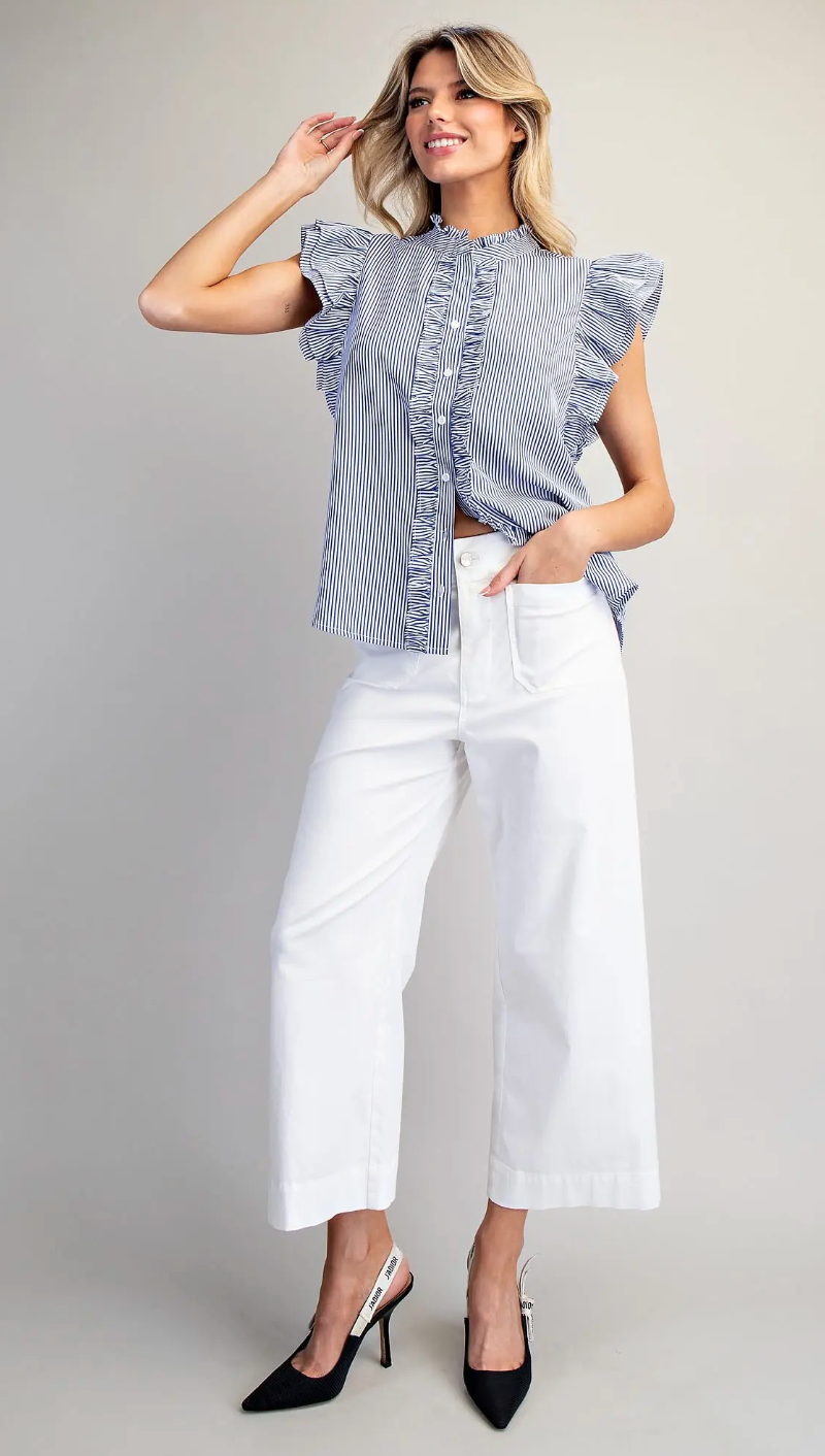 Solid Straight Leg Pants 14811