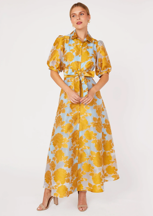 Charlotte Gown Gold Tea Rose Organza