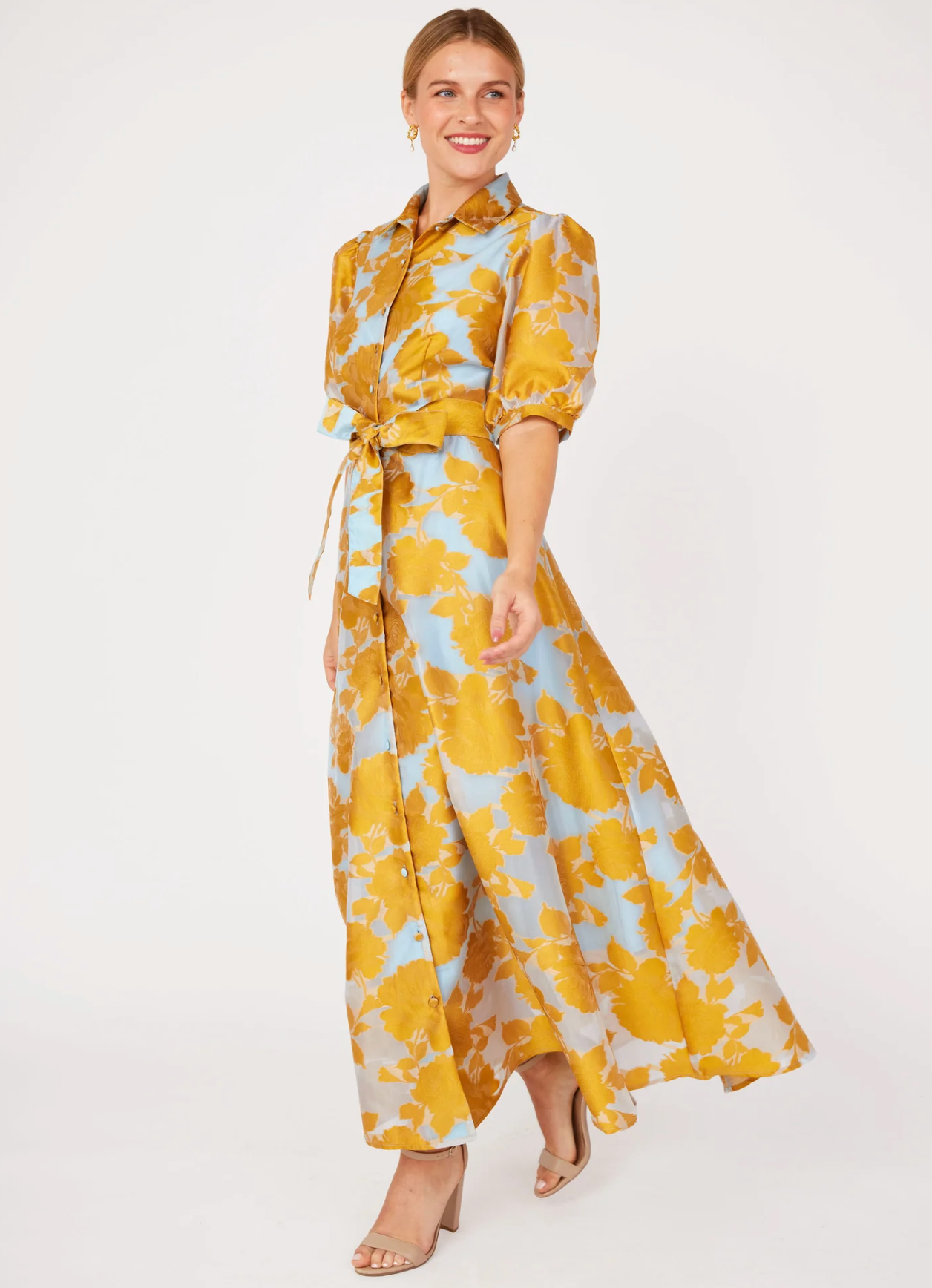 Charlotte Gown Gold Tea Rose Organza