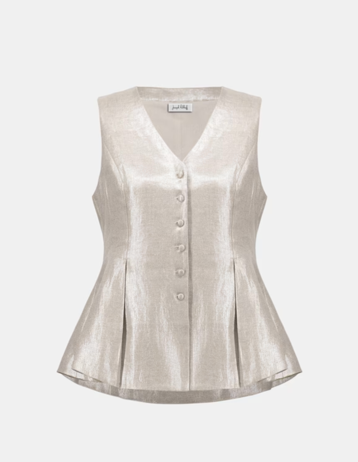 Foiled Linen Peplum Vest Style 262944