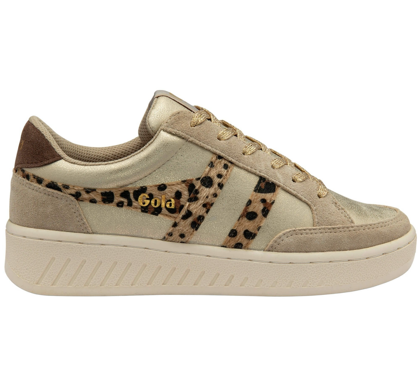 Gold/Leopard/Dark Brown | Gola Classics Women's Superslam Blaze II Sneakers