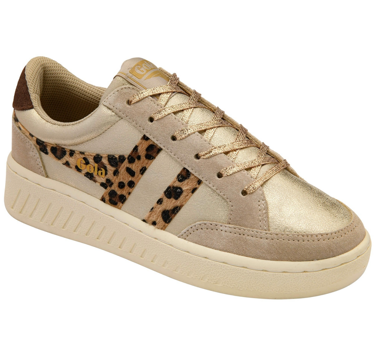 Gold/Leopard/Dark Brown | Gola Classics Women's Superslam Blaze II Sneakers