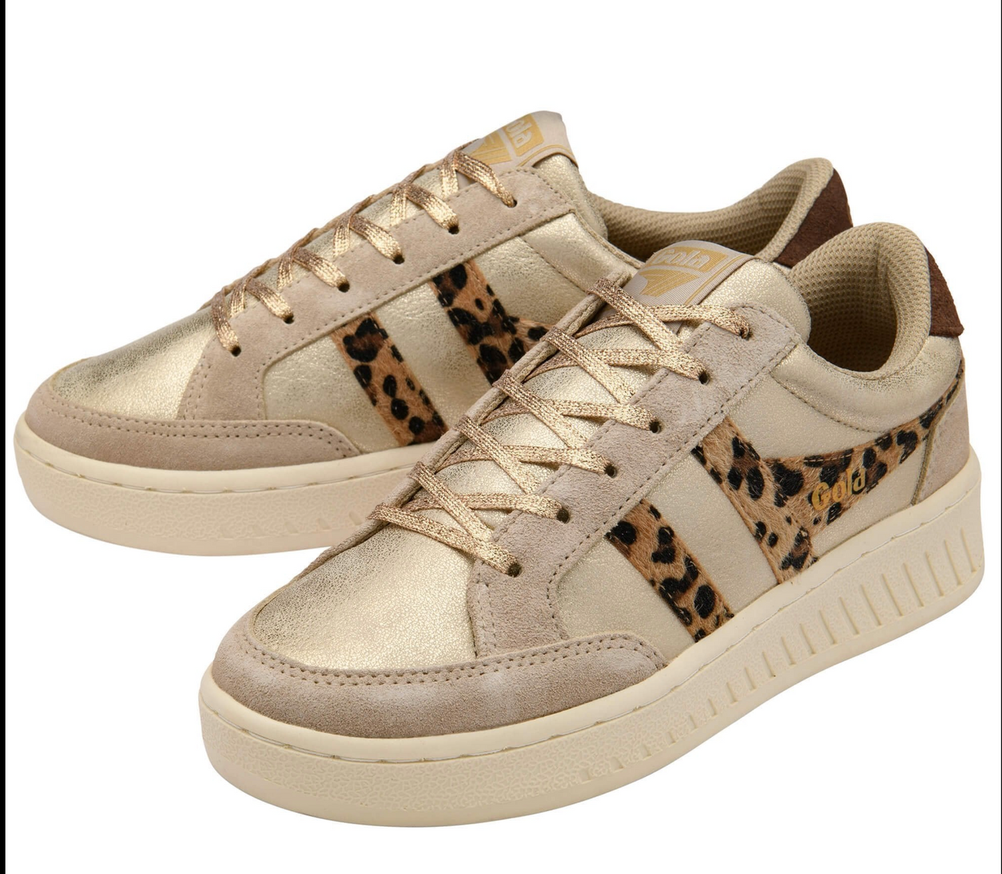 Gold/Leopard/Dark Brown | Gola Classics Women's Superslam Blaze II Sneakers