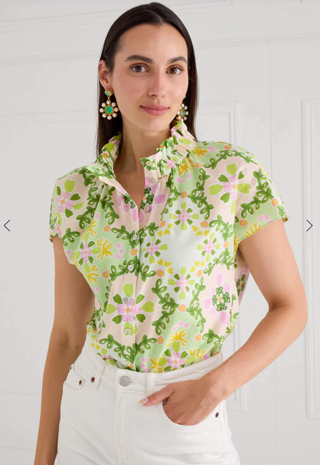 The Milly Shirt | Green Clover Canvas