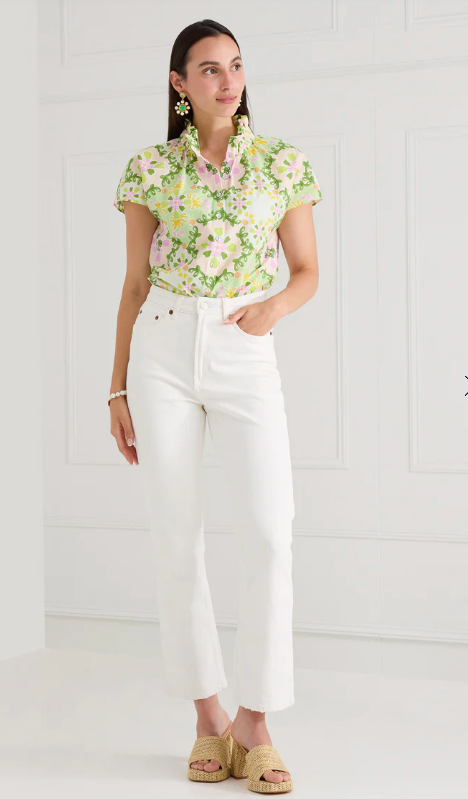 The Milly Shirt | Green Clover Canvas