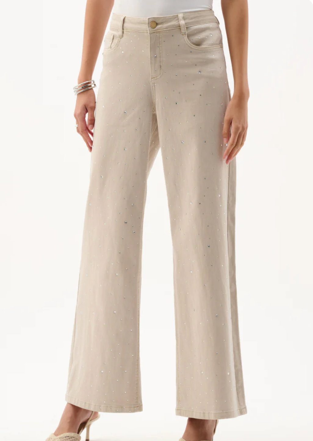 Rhinestone Wide Leg Jeans