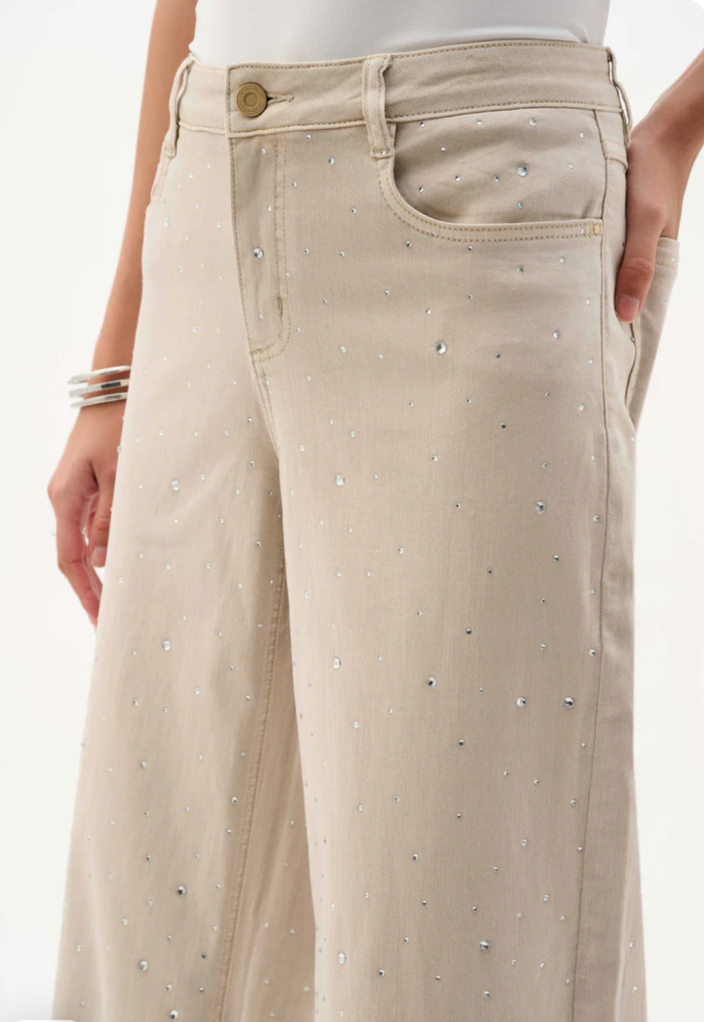 Rhinestone Wide Leg Jeans