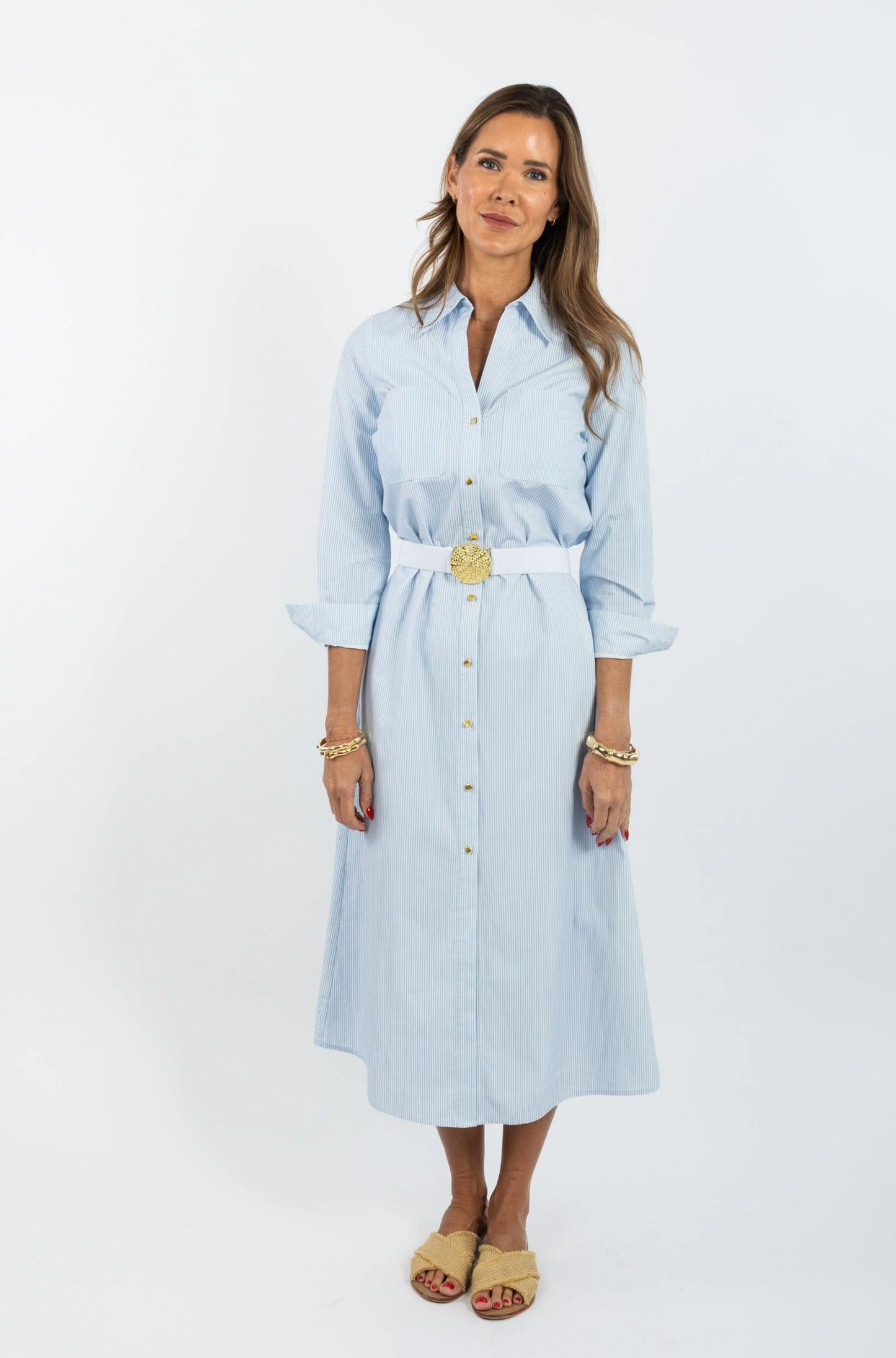 Harper Dress - Blue Stripe