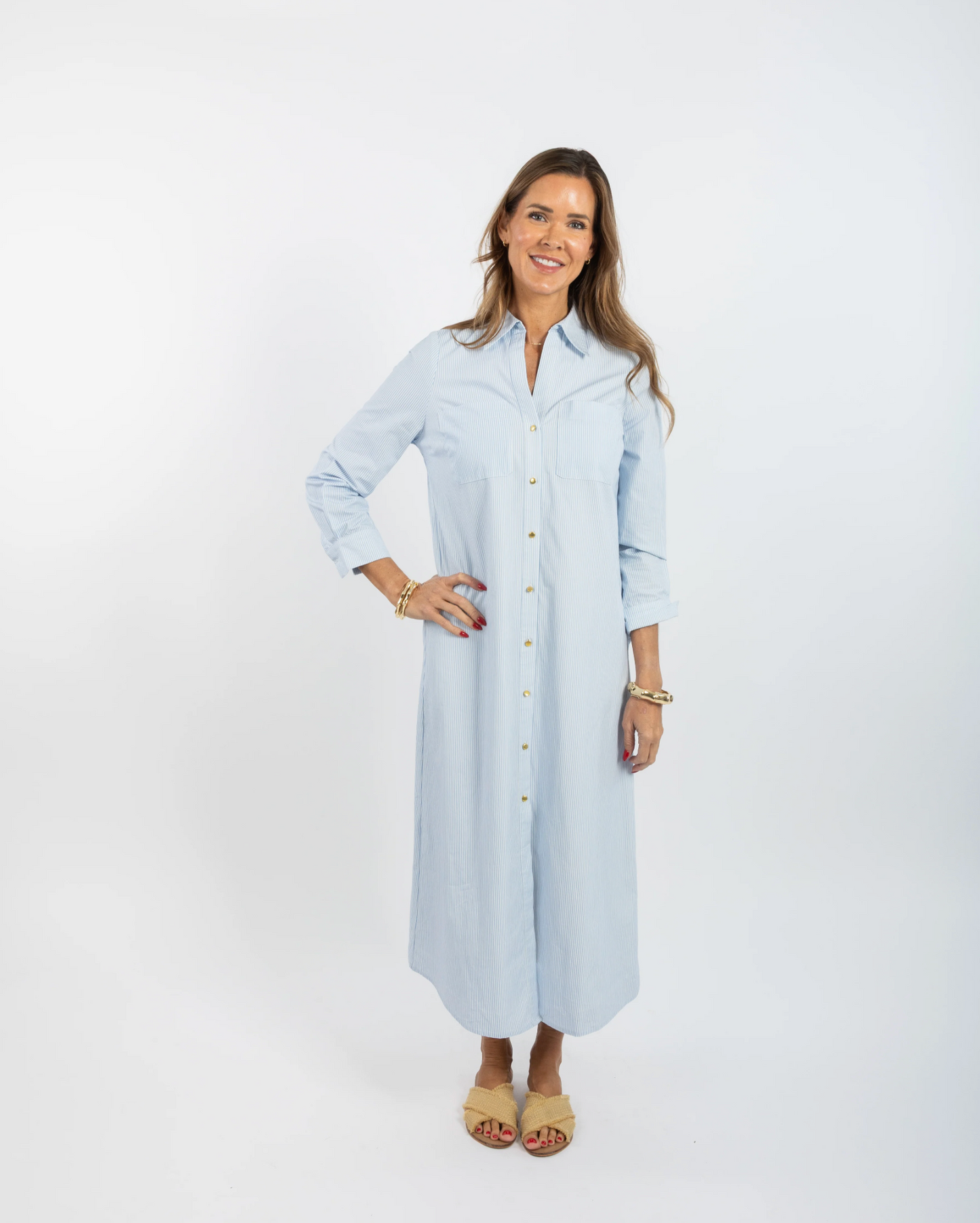 Harper Dress - Blue Stripe