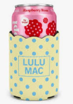 Yellow / Blue Polka Dot Koozie